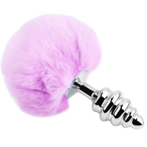 vVigoroso ALIVE - PLUG DE PRAZER ANAL ESPIRAL METAL FLUFFY VIOLETA TAMANHO L