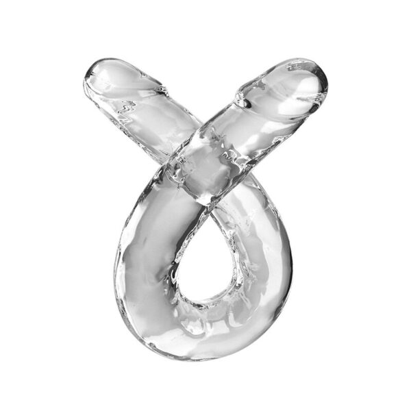 Vigoroso KING COCK - DOUBLE TROUBLE DILDO DUPLO 46 CM TRANSPARENTE