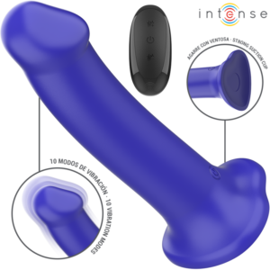 Vigoroso INTENSE - VICTORIA VIBRADOR COM VENTOSA 10 VIBRAÇÕES AZUL ESCURO CONTROLE REMOTO
