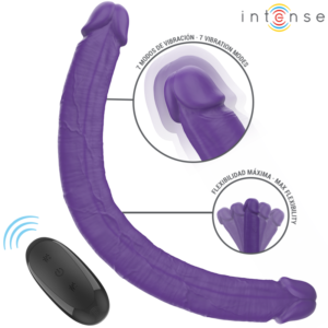 Vigoroso INTENSE - GUNTER DILDO VIBRADOR DUPLO 40 CM ROXO CONTROLE REMOTO