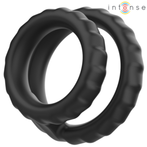 Vigoroso INTENSE - DEWEY ANEL DE PÊNIS DUPLO DE SILICONE PRETO MODELO 2
