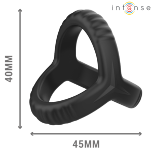 Vigoroso INTENSE - CARSON ANEL DE PÊNIS DUPLO DE SILICONE PRETO MODELO 4