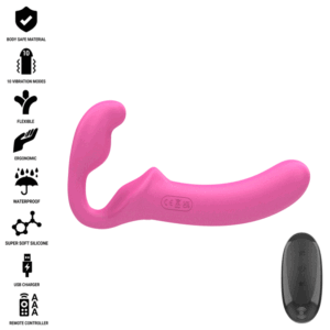 Vigoroso INTENSE - AMY DOUBLE VIBRATOR 20 CM ROSA CONTROLE REMOTO