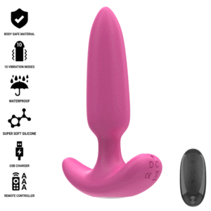 Vigoroso INTENSE - ROSS ANAL PLUG 10 VIBRAÇÕES ROSA CONTROLE REMOTO