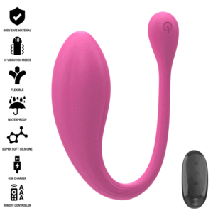 Vigoroso INTENSE - JANICE VIBRADOR U DUPLA ESTIMULAÇÃO 10 VIBRAÇÕES ROSA CONTROLE REMOTO