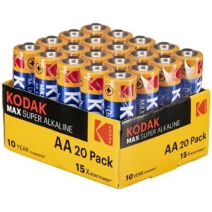 vVigoroso KODAK - MAX PILHA ALCALINA AA LR6 PACOTE*20 PILHAS