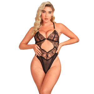 vVigoroso SUBBLIME - 955229 BODY TRANSPARENTE COM RENDA OCA PRETO L/XL