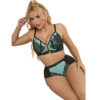 SUBBLIME - 955564 CONJUNTO DE SUTIÃ DE COURO VERDE COM ZÍPER DE MALHA L/XL - Image 3