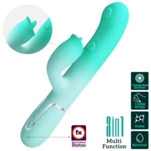 Vigoroso PRETTY LOVE - GIGI MULTIFUNCIONAL COELHO VIBRADOR AQUA VERDE