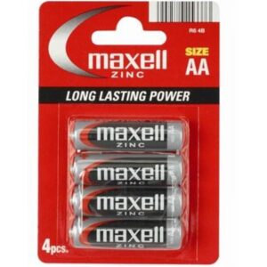 vVigoroso MAXELL - PILA SALINA MANGANESO AA R6 * 4 UNIDADES