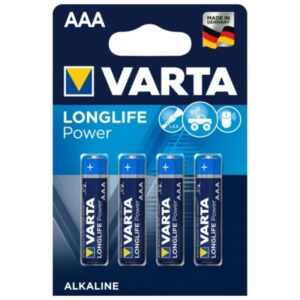 vVigoroso VARTA - BATERIA ALCALINA DE POTÊNCIA LONGLIFE AAA LR03 4 UNIDADE