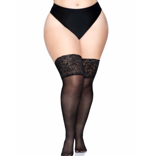 vVigoroso LEG AVENUE - STAY UPS SHEER THIGH HIGH PLUS SIZE