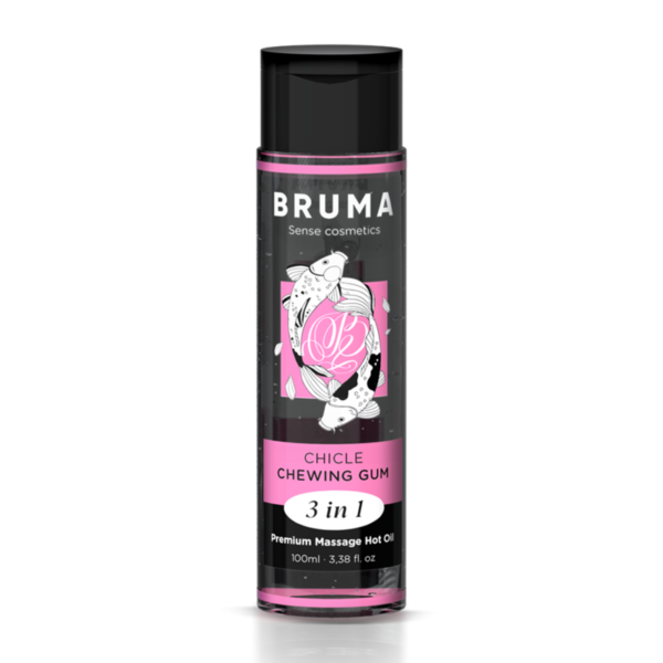 vVigoroso BRUMA - ÓLEO DE MASSAGEM PREMIUM EFEITO CALOR SABOR GOMA 3 EM 1 - 100 ML
