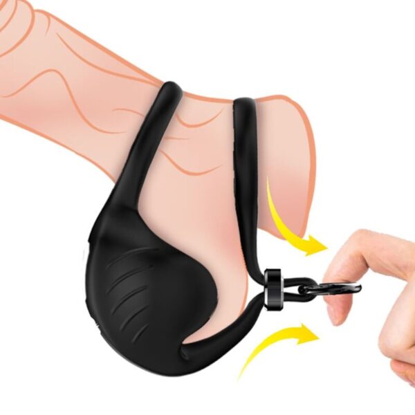 Vigoroso ARMONY - ANEL VIBRADOR MANTA ESCROTO PRETO