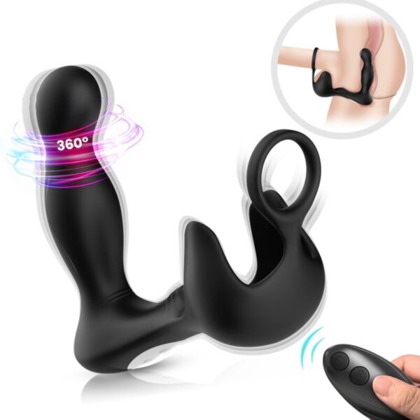 Vigoroso ARMONY - VIBRADOR SURROUND ANAL E ESTIMULADOR TESTICULOS E ANEL CONTROLE REMOTO PRETO