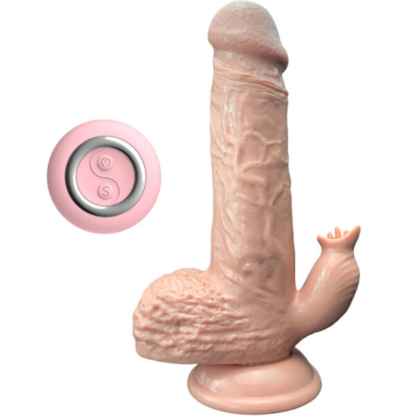 Vigoroso ARMONY - VIBRADOR REALÍSTICO E DILDO DE IMPULSO COM ESTIMULADOR DE LÍNGUA 19 CM