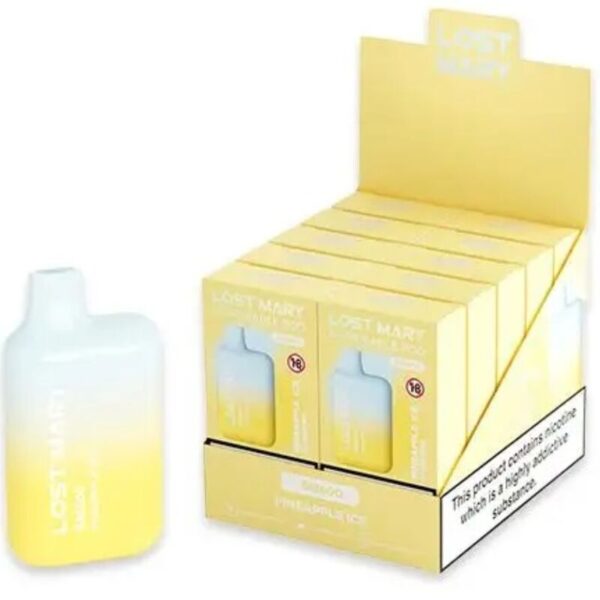 vVigoroso LOST MARY - (EXPOSITOR PROFESSIONAL PACK -10 UNIDADES) BM600 NICOTINE VAPER 2% DESCARTÁVEL ABACAXI ICE