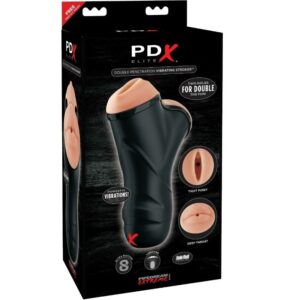 Vigoroso PDX ELITE - STROKER VIBRATÓRIO DE DUPLA PENETRAO