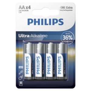 vVigoroso PHILIPS - BATERIA ULTRA ALCALINA AA LR6 4 UNIDADE