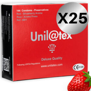 Vigoroso - UNILATEX - PACOTE DE CONSERVANTES UNILATEX VERMELHO / MORANGO 25 X 144 UNIDADES