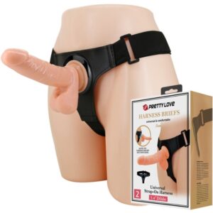 Vigoroso PRETTY LOVE - ARNÊS CUECAS ARNÊS UNIVERSAL COM DILDO TOM 20 CM NATURAL