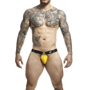 vVigoroso MOB - DNGEON AMARELO JOCKSTRAP COM CORRENTES TAMANHO ÚNICO