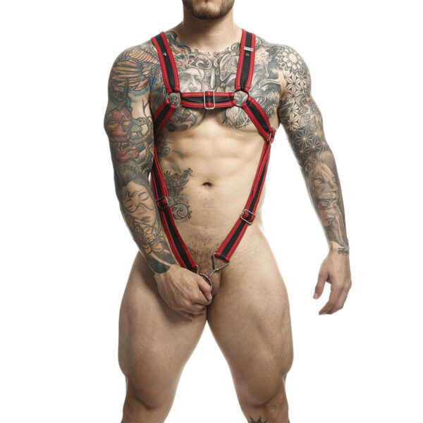 vVigoroso MOB - DNGEON RED CROSSED PENIS HARNESS TAMANHO ÚNICO