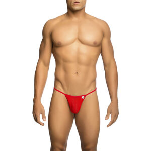 vVigoroso MOB - TANGA TRANSPARENTE VERMELHA EM FORMATO DE T TAMANHO L/XL