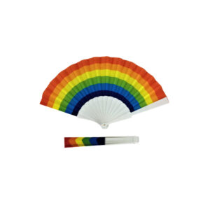 vVigoroso PRIDE - LEQUE DE MADEIRA COM BANDEIRA DE ARCO-ÍRIS