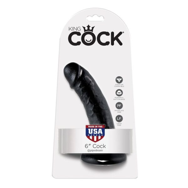Vigoroso KING COCK 6" PENE NEGRO 15.2 CM