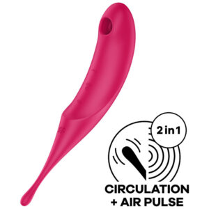 Vigoroso SATISFYER - ESTIMULADOR E VIBRADOR DE PULSO TWIRLING PRO AIR VERMELHO