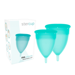 vVigoroso STERCUP - PACOTE DE COPO MENSTRUAL DE SILICONE FDA TAMANHO S + L AQUAMARINE