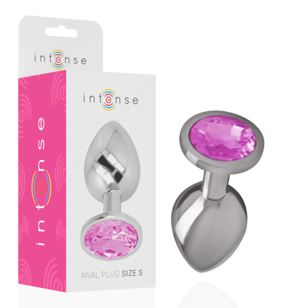 vVigoroso INTENSE - PLUG ANAL DE METAL DE ALUMÍNIO COM CRISTAL ROSA TAMANHO S