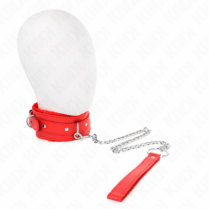 vVigoroso KINK - COLAR COM TRELA 65 CM COM RESTRIÇÕES VERMELHO 36-42 CM X 5
