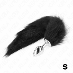 vVigoroso KINK - PLUG ANAL TAMANHO S 7 X 3 CM COM CAUDA SINTÉTICA 40 CM PRETO