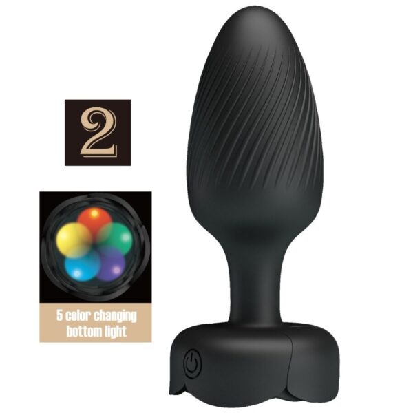 Vigoroso PRETTY LOVE - VARIAN ANAL PLUG COM LUZ LED PRETO 10