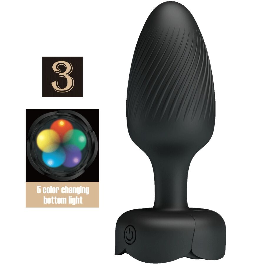 Vigoroso PRETTY LOVE - OSBORN PLUG ANAL COM LUZ LED PRETO 9