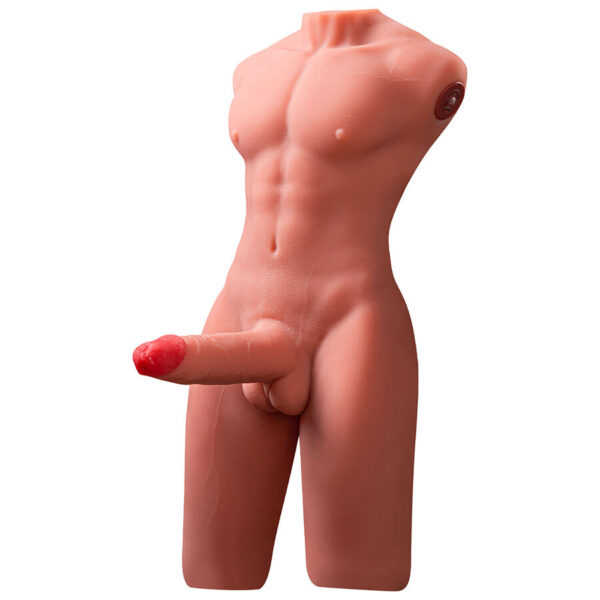 Vigoroso XISE - JASON MEIO CORPO TORSO MASCULINO REALISTA COM IMPULSO E VIBRAÇÃO 55 CM
