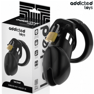 vVigoroso ADDICTED TOYS LOCKED - GAIOLA DE PÊNIS DE OBSIDIANA TAMANHO M