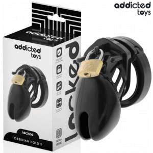 vVigoroso ADDICTED TOYS LOCKED - GAIOLA DE PÊNIS DE OBSIDIANA TAMANHO S