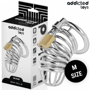 vVigoroso ADDICTED TOYS LOCKED - GAIOLA DE PÊNIS DE METAL COM CÉLULA DE FERRO TAMANHO M