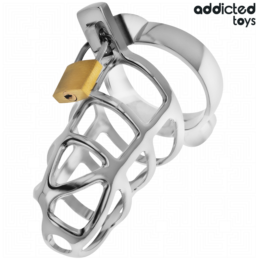 ADDICTED TOYS LOCKED - GAIOLA DE PÊNIS COM TRAVA DE PRATA TAMANHO M - Image 2