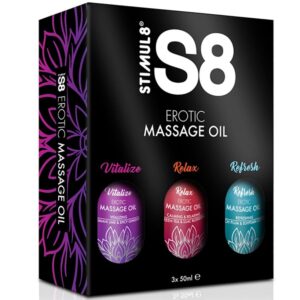 vVigoroso STIMUL8 - ÓLEO DE MASSAGEM S8 CAIXA 3 X 50 ML