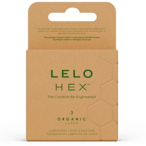 Vigoroso - LELO - CAIXA DE PRESERVATIVOS ORGÂNICOS HEX 3 UNIDADES