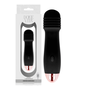 Vigoroso DOLCE VITA - VIBRADOR RECARREGÁVEL TRÊS PRETO 7 VELOCIDADE