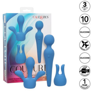 Vigoroso CALEXOTICS - COUTURE KIT VIBRADOR WAND 10 VIBRAÇÕES AZUL