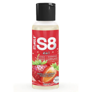 vVigoroso STIMUL8 - S8 LUBRIFICANTE 4 EM 1 DE SOBREMESA DE MORANGO 125 ML