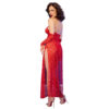CHILIROSE - CR 4853 VESTIDO DE RENDA VERMELHO COM LUVAS P/M - Image 2