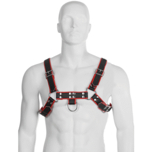 vVigoroso LEATHER BODY - CORRENTE ARNES III PRETO/VERMELHO