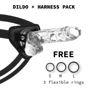 Vigoroso X RAY - ARNÊS + DILDO COM BOLAS 22 CM -O- 4.6 CM